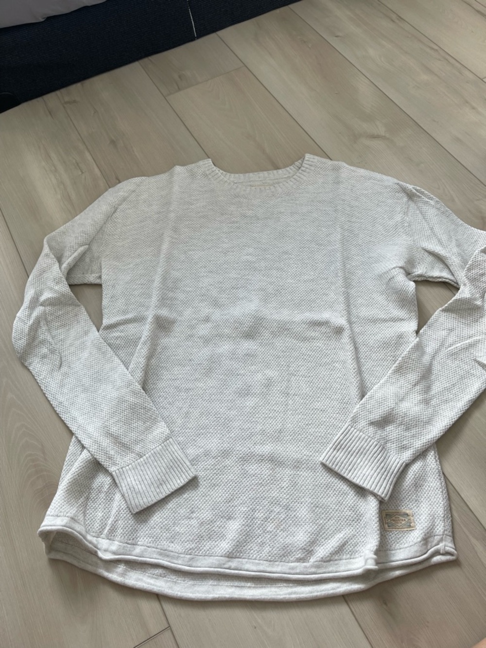 Men's Crewneck Waffle Knit Sweater - Cream